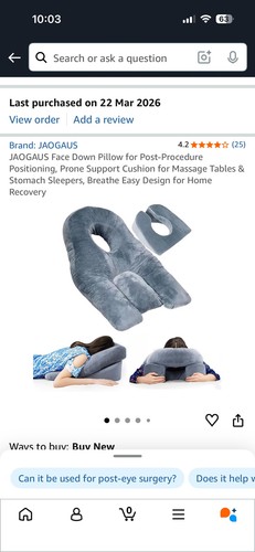 New face down pillow for - face, post